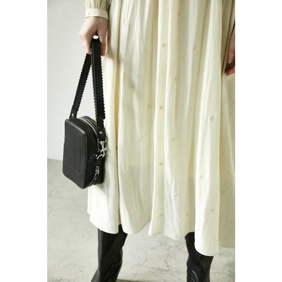 Moussy Embroidery Satin Long Dress - M Ivory - Picture 4 of 4